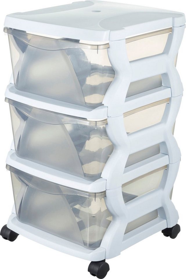 Bischof Bama Rollwagen Rolli, (4 St), 3 Boxen mit je 43,8 l Fassungsvermögen, Kunststoff von Bischof Bama