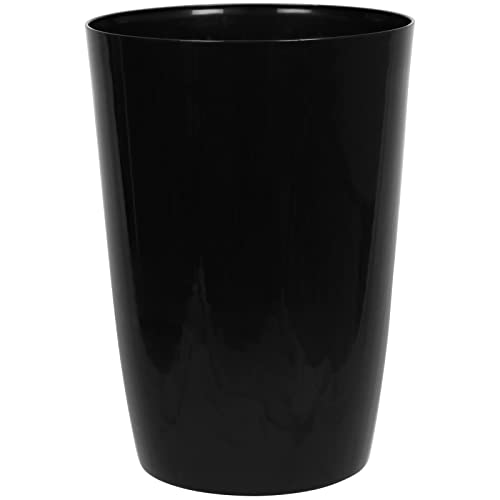 Bischof Moderner Müll Eimer 7,5L glänzend mit Farbwahl Mülleimer rund Papierkorb Abfallbehälter Müllsammler Badeimer (schwarz) von Bischof