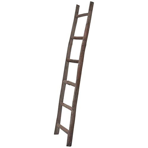 BISCOTTINI Handtuchleiter Holz 180x5x44 cm | Handtuchhalter stehend Badezimmer und Schlafzimmer | Holzleiter deko (Nicht als Leiter verwendbar) von Biscottini