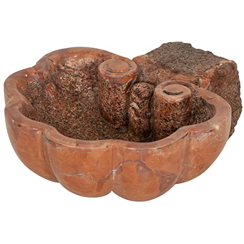 Biscottini Weihwasserkessel aus Marmor 20,5 x 22,5 x 8,5 cm | Sockel für Gartenbrunnen | Waschbecken für den Außenbereich aus Stein | Pflanztopf für Garten groß von Biscottini