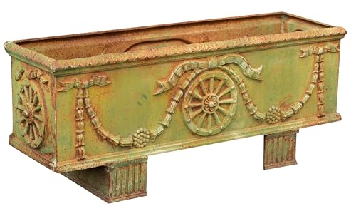 Biscottini - Balkon-Blumentopfhalter für Geländer - 125 x 40 x 50 cm (L x T x H) - Gusseisen - Antikes Finish von Biscottini