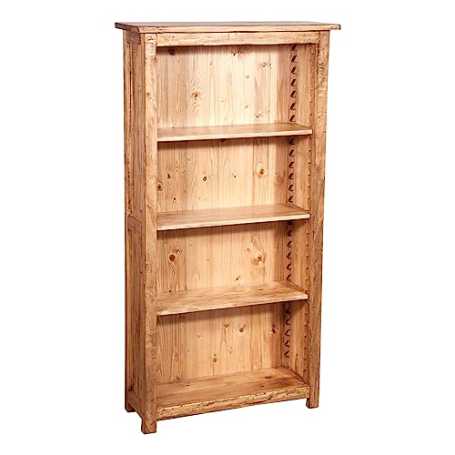 Biscottini Bücherregal aus Massivholz, 68 x 25 x 130 cm, Bücherregal, Bibliothek, Made in Italy, Bücherregal für den Raum, großes Bücherregal mit Regalen von Biscottini