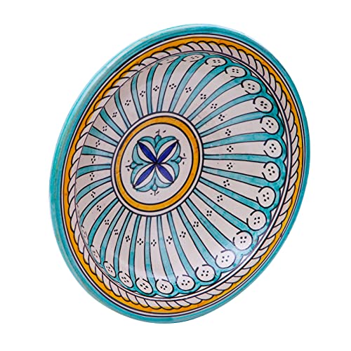 Biscottini Dekorative Teller 32,5 x 32,5 x 9,5 cm | Keramikteller aus marokkanischem Handwerk | Küchendekorationen | handbemalte Dekorative Teller von Biscottini