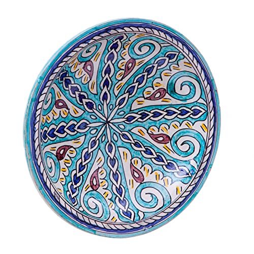 Biscottini Dekorativer Teller 40 x 40 x 11 cm | Keramikteller aus marokkanischem Handwerk | Küchendekorationen | Handbemalte dekorative Teller von Biscottini