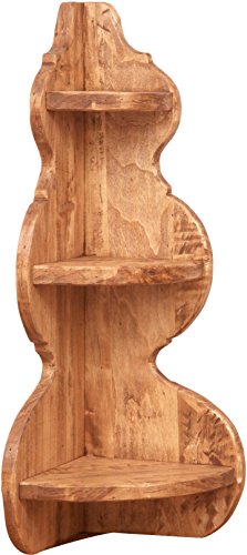 Biscottini Eckregal aus Lindenholz L 22,5 x T 22,5 x H 61,5 cm Made in Italy – platzsparendes Küchenregal – Eckregale für die Wand aus Holz – Holzregale von Biscottini
