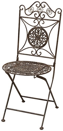 Biscottini Eisenstuhl 39x96 cm | Gartenstühle Metall | Metallstuhl | Gartenstuhl Eisen antik | Garten und Balkon stühle | Gartenstuhl Metall von Biscottini