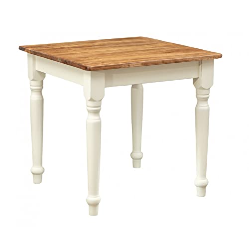 Biscottini Esstisch Ausziehbarer Tisch, Holz, Weiß, 80,5x80,5 cm von Biscottini