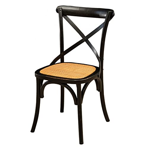 Biscottini Esszimmerstühle Holz landhausstil möbel 84x42x46 cm - Küchenstühle Holz - Rattanstühle esszimmermöbel Vintage - Bistrot Rattan Stuhl - Retro küchenmöbel - Esstisch stühle von Biscottini