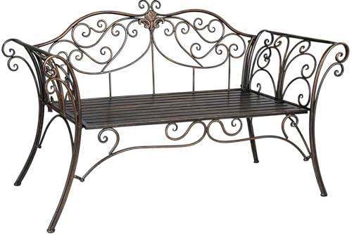 Biscottini Gartenbank 133 x 47 x 90 cm – Gartenbank aus Eisen – 2-Sitzer Gartenbank aus Metall – Sofa aus bronziertem Eisen – Gartenbank – Verandastuhl – Bank aus Gusseisen Biscottini Gartenbank 133 x 47 x 90 cm – Gartenbank aus Eisen – 2-Sitzer Gartenbank aus Metall – Sofa aus bronziertem Eisen – Gartenbank – Verandastuhl – Bank aus Gusseisen von Biscottini