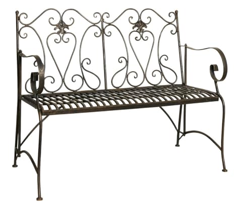 Biscottini Gartenbank aus Eisen, 133 x 58 x 94 cm, Gartenbank aus Metall, 2-Sitzer, Sofa aus bronziertem Eisen, Gartenbänke, Verandastuhl, Sofas aus Gusseisen Biscottini Gartenbank aus Eisen, 133 x 58 x 94 cm, Gartenbank aus Metall, 2-Sitzer, Sofa aus bronziertem Eisen, Gartenbänke, Verandastuhl, Sofas aus Gusseisen von Biscottini
