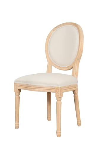 Biscottini Gepolsterter Stuhl aus Massivholz L 51 x T 57 x H 99 cm mit Armlehnen – Esszimmerstühle – Vintage-Stühle – Sessel Schlafzimmer – Wohnkultur von Biscottini