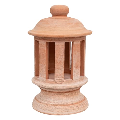 Biscottini - Große Laternen für den Außenbereich, 45,5 x 26,5 x 26,5 cm, hergestellt in Italien, Gartendekoration für den Außenbereich, Gartenlaternen, Terrakotta, Toskana von Biscottini