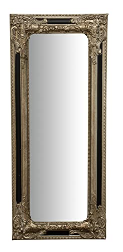 Biscottini INTERNATIONAL Art Trading Wandspiegel lang 80x32x2cm / Wandspiegel schwarz glänzend/Schlafzimmerspiegel/Shabby Spiegel/Wandspiegel lang von Biscottini