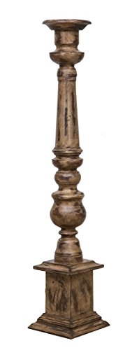 Biscottini Kerzenständer Vintage deko L15 x B15 x H78 cm | Kerzenhalter | Kerzenständer | Kerzenständer Holz | Kerzenleuchter deko Wohnzimmer von Biscottini