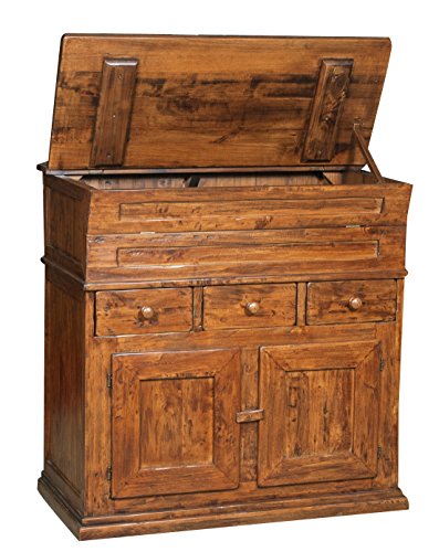 Biscottini Kommode Holz massiv Made in Italy - Sideboard Wohnzimmer 100x55x101 cm - Buffetschrank landhausstil - Sideboard Holz von Biscottini
