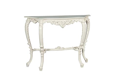 Biscottini Konsolentisch barock 115x33x87 cm Made in Italy | Konsolentisch Weiss aus Holz | Konsolentisch Vintage | Konsole weiß | Konsole Tisch von Biscottini