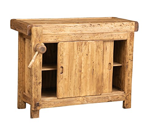 Biscottini Küchenschrank mit arbeitsplatte 116x90x63 cm Made in Italy | Arbeitstisch aus Holz massiv | Kücheninsel mit arbeitsplatte | Küchenmöbel von Biscottini