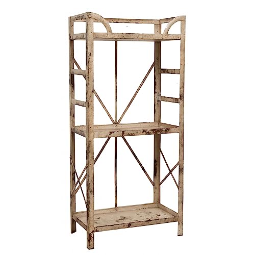 Biscottini Regal aus Schmiedeeisen, 108 x 27,5 x 50 cm, Etagere aus Eisen mit Antik-Finish, Robustes und besonderes Eisenregal mit Ablagen, 78x18,5x40 cm von Biscottini