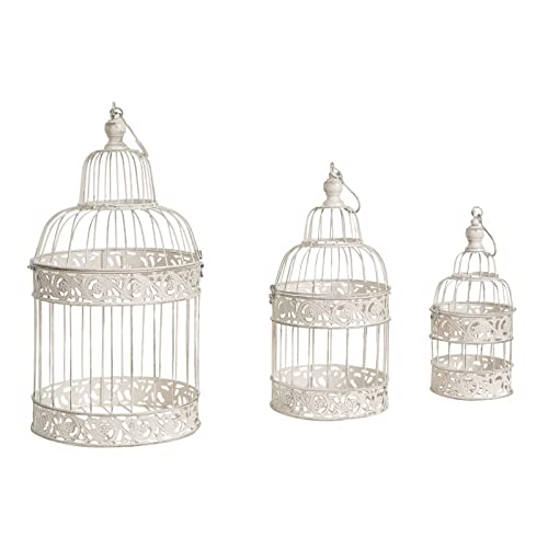 Biscottini Set 3 Vintage Kerzenhalter für Außen- und Innenbereich | Käfige Shabby Chic Dekorationen von Biscottini