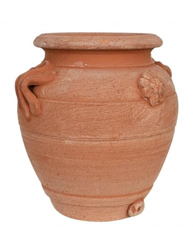Biscottini Set mit 2 handgefertigten Blumentöpfen aus Terrakotta, 16,5 x 20,5 x 16,5 cm, Topf aus Terrakotta, für Innen- und Außenbereiche, hergestellt in Italien von Biscottini