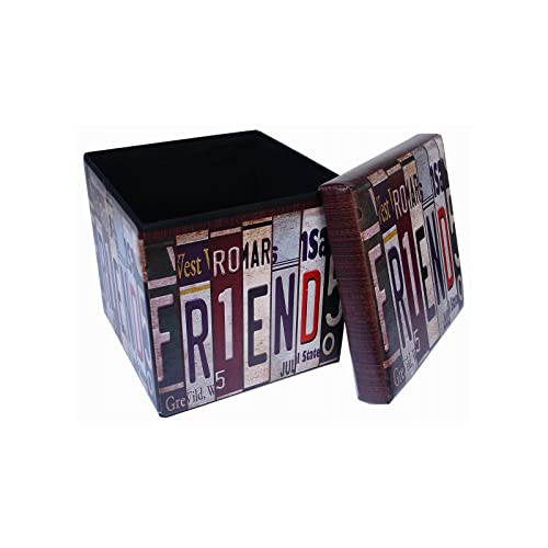 Biscottini Sitzsack aus Kunstleder 33 x 33 x 33 cm | Aufbewahrungsbox mit Deckel | Aufbewahrungswürfel | Sitzsack faltbar von Biscottini