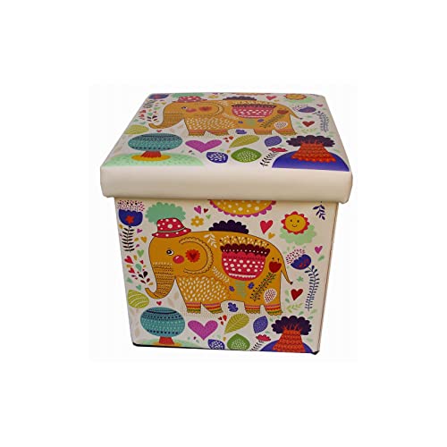 Biscottini Sitzsack für Kinder und Erwachsene, 33 x 33 x 33 cm, wiederverschließbare Aufbewahrungsboxen mit Deckel | Sitzsack quadratisch mit Dekor von Biscottini