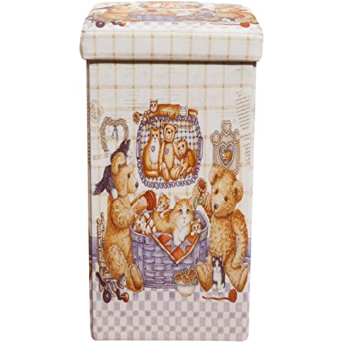 Biscottini Sitzsack für Kinder und Erwachsene, 33 x 60 x 33 cm, wiederverschließbare Aufbewahrungsboxen mit Deckel | Sitzsack quadratisch mit Dekor von Biscottini