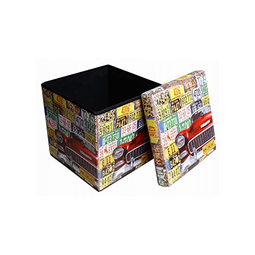 Biscottini Sitzsack für Kinder und Erwachsene, 39 x 39 x 39 cm, wiederverschließbare Aufbewahrungsboxen mit Deckel, quadratischer Sitzsack mit Dekor von Biscottini