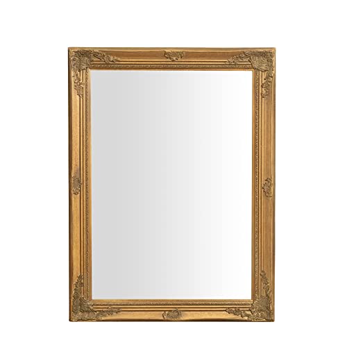 Biscottini Wandspiegel 62x4x82cm vertikal/horizontal - Spiegel antikiertem goldenem Finish - Ganzkörperspiegel Gold - Badspiegel barock Biscottini Wandspiegel 62x4x82cm vertikal/horizontal - Spiegel antikiertem goldenem Finish - Ganzkörperspiegel Gold - Badspiegel barock von Biscottini