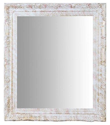 Biscottini Spiegel weiß 64x4x74 cm finitura Argento | Wandspiegel Holz | Badezimmerspiegel horizontal und vertikal | wandspiegel groß für das Haus von Biscottini