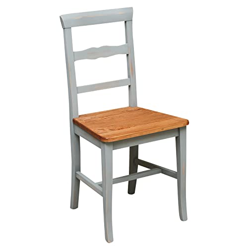 Biscottini Stuhl grau 90 x 41 x 43 cm Made in Italy | Esszimmerstuhl aus Holz | Vintage-Küchenstuhl, 90x41x43 cm von Biscottini