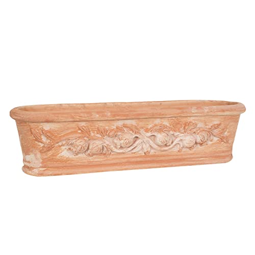 Biscottini Terrakotta-Übertopf 66 x 22 x 17 cm | Kleiner Blumentopf für den Außenbereich, hergestellt in Italien, Terrassentöpfe aus Terrakotta von Biscottini