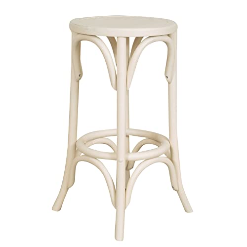 Biscottini Thonet Küchenstuhl aus Holz, 41,5 x 41,5 x 75,5 cm, hoher Hocker, hergestellt in Italien, Küchenhocker aus massivem Eschenholz von Biscottini