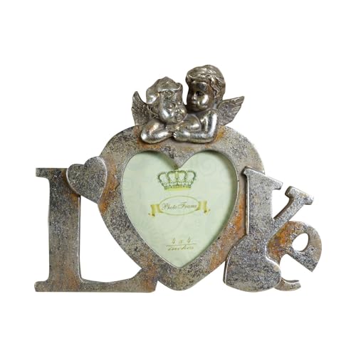 Biscottini Vintage Bilderrahmen 24 x 19 x 14 cm - Fotorahmen Love - Tischbilderrahmen im Antik-Look - Bilderrahmen Love Biscottini Vintage Bilderrahmen 24 x 19 x 14 cm - Fotorahmen Love - Tischbilderrahmen im Antik-Look - Bilderrahmen Love von Biscottini