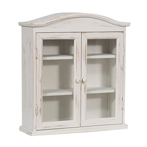 Biscottini Vitrine, Holz, Antik-Weiß, 48x42x15,5 cm von Biscottini