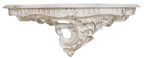Biscottini Wandregal im klassischen Stil 56 x 17 x 22 cm – dekoratives Regal – dekoratives Wandregal weiß – Shabby Chic Wandregal Made in Italy – elegantes Möbelstück von Biscottini