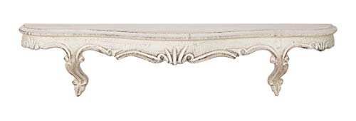 Biscottini Wandregal im klassischen Stil 59 x 13 x 17 cm – dekoratives Regal – dekoratives Wandregal weiß – Shabby Chic Wandregal Made in Italy – elegantes Möbelstück von Biscottini