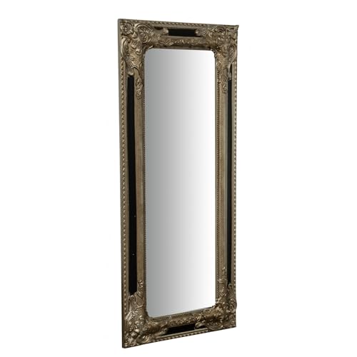 Biscottini Wandspiegel Empire – Spiegel zum Aufhängen vertikal/horizontal L 35 x T 4 x H 82 cm – Made in Italy – Finish Silber und Schwarz antik von Biscottini