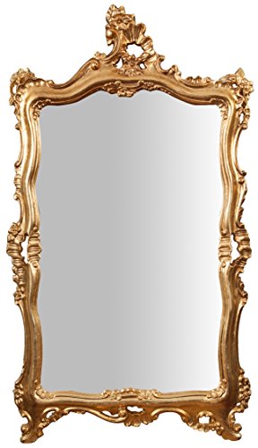 Biscottini Großer Spiegel für Wohnzimmer 205x106 cm Made in Italy | Große Spiegel für Schlafzimmer | Holzspiegel Barock | Extra großer Wandspiegel von Biscottini