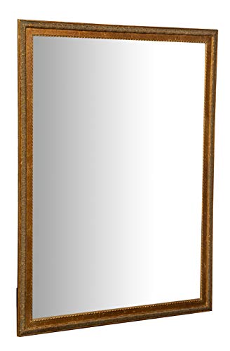 Biscottini Wandspiegel groß 120x3x90 cm Made in Italy | Badezimmerspiegel Holz | Spiegel Vintage für Wand | Spiegel Gold von Biscottini