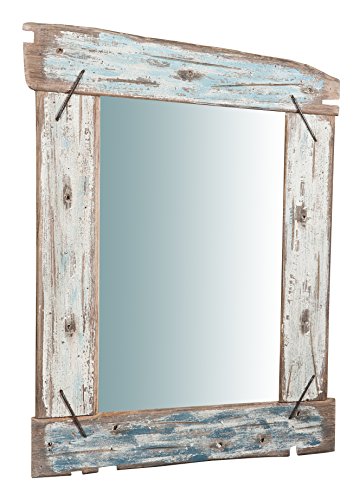 Biscottini Wandspiegel mit Rahmen aus recyceltem Holz L67XPR4XH86 cm - Vertikaler und horizontaler Badezimmerspiegel für eine rustikale Einrichtung - Wandspiegel von Biscottini
