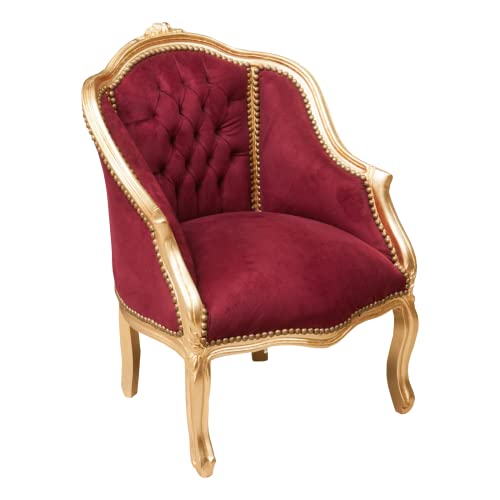 Biscottini barock Sessel 80x57x63 cm | Sessel Wohnzimmer Stil Luigi XVI | Sessel esszimmer Holz | Barock Stuhl | Retro Sessel | barock möbel von Biscottini