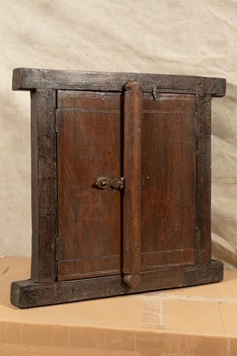 Biscottini Innentür Fenster L 57,5 x T 7,5 x H 52,5 cm - Holztür - Türen für Innen und Außen - Wohnkultur von Biscottini