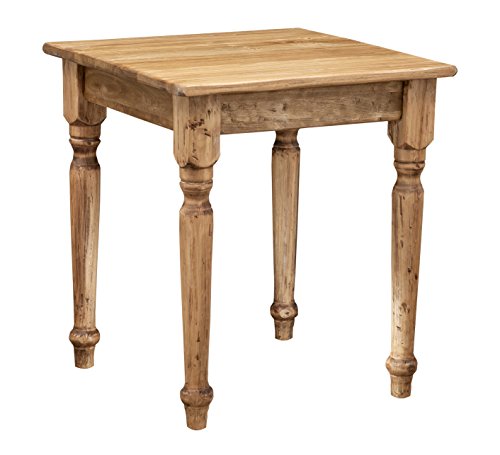 Kekse Tisch quadratisch aus massivem Lindenholz – Landhausstil – Struktur und Platte Natur L 70 x T 70 x H 78 cm von Biscottini
