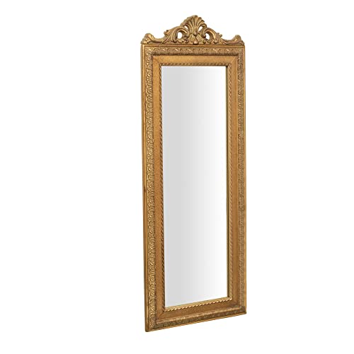 Biscottini Wandspiegel Gold 90x2x35 cm | Badezimmer Spiegel landhausstil | Spiegel Wand mit Holz Rahmen | Shabby chic Spiegel von Biscottini