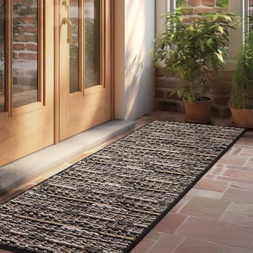 Biscpro Fußmatte Schmutzfangmatte Innen,rutschfeste Waschbar Fussmatte,Sauberlaufmatte Teppich Floor Mat für Eingangsbereich,Haustür,Patio,Flur,Garten,Porch-55x150cm von Biscpro