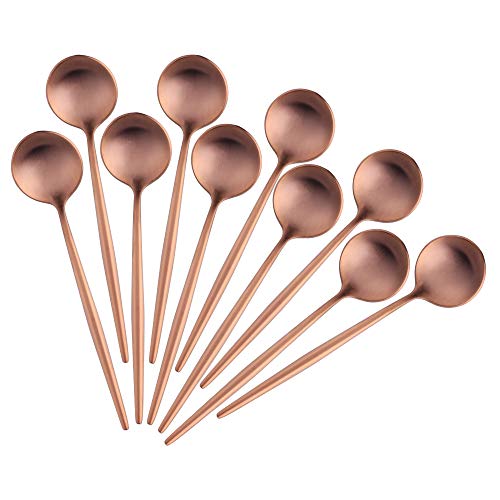 BISDARUN Kaffeelöffel Edelstahl Teelöffel, Mini Kuchen Löffel Espressolöffel Set12CM /4.8 Inches von 10 Roségold von BISDARUN