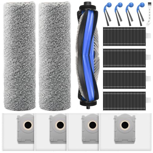 16 Stück Zubehör für ECOVACS DEEBOT T80 Omni Saugroboter Ersatzteile, 4 Staubbeutel 4 Seitenbürste 4 HEPA Filter 1 Hauptbürste 2 Wischwalze 1 Reinigungsbürste von Bisenkud