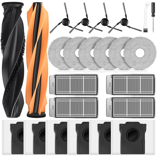 24 Stück Zubehör für Dreame X50 Ultra / L50 Pro Ultra / X50 Master / L40s Saugroboter 6 Staubbeutel 6 Wischtücher 4 HEPA Filter 4 Seitenbürste 2 Hauptbürste 1 Reinigungsbürste 1 Schraubendreher von Bisenkud