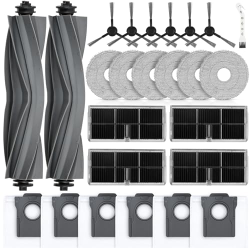25 Stück Zubehör für Dreame X30 Ultra Roboter Staubsauger, 2 Hauptbürste 6 Staubbeutel 6 Wischtücher 6 Seitenbürsten 4 Filter 1 Reinigungsbürste 25 Stück Zubehör für Dreame X30 Ultra Roboter Staubsauger, 2 Hauptbürste 6 Staubbeutel 6 Wischtücher 6 Seitenbürsten 4 Filter 1 Reinigungsbürste von Bisenkud